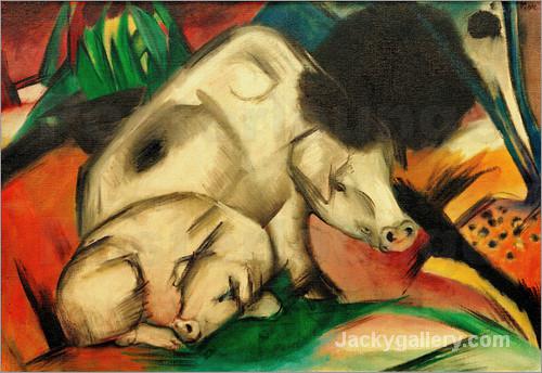 Schweine (Mutterschwein) by Franz Marc paintings reproduction